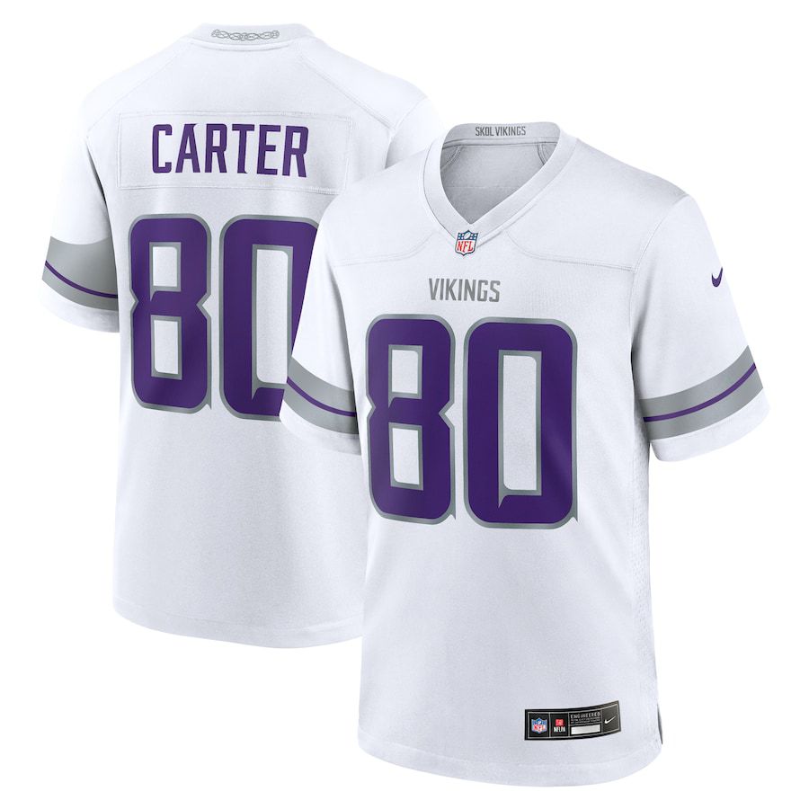 Men Minnesota Vikings #80 Cris Carter Nike White Alternate Retired Player Game NFL Jersey